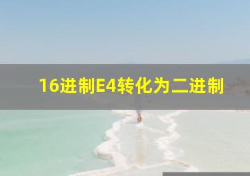 16进制E4转化为二进制