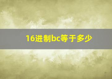 16进制bc等于多少