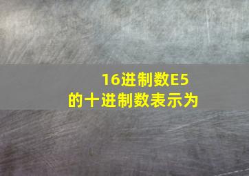 16进制数E5的十进制数表示为