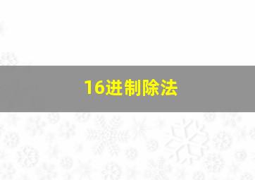 16进制除法