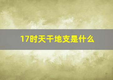 17时天干地支是什么