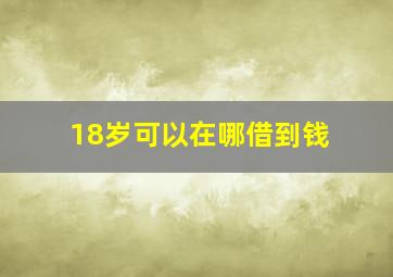 18岁可以在哪借到钱