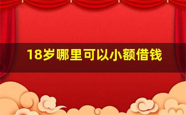 18岁哪里可以小额借钱