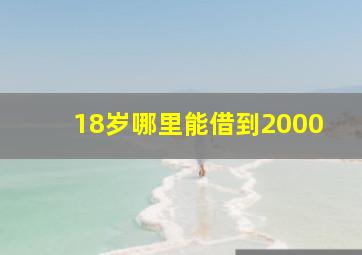 18岁哪里能借到2000