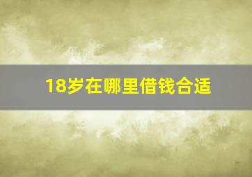 18岁在哪里借钱合适