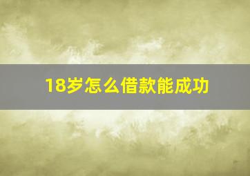 18岁怎么借款能成功