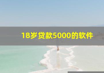 18岁贷款5000的软件