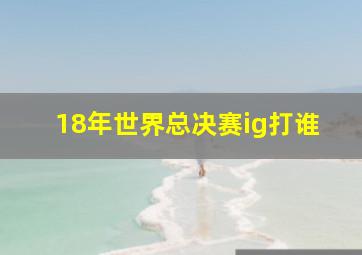 18年世界总决赛ig打谁