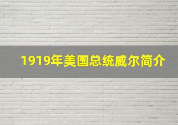 1919年美国总统威尔简介