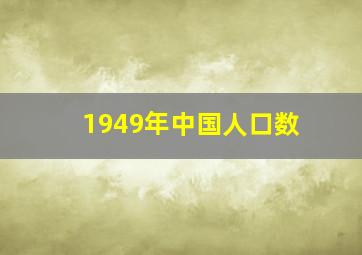 1949年中国人口数