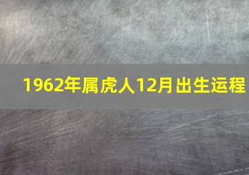 1962年属虎人12月出生运程