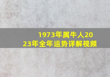 1973年属牛人2023年全年运势详解视频