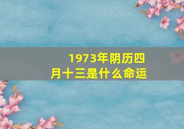 1973年阴历四月十三是什么命运