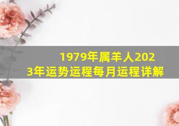 1979年属羊人2023年运势运程每月运程详解