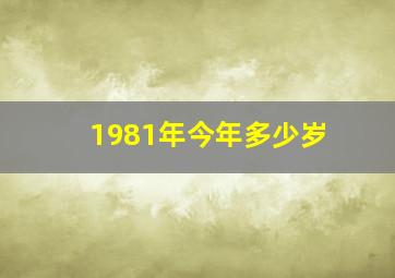 1981年今年多少岁