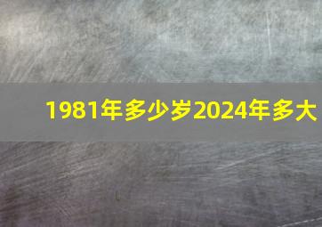 1981年多少岁2024年多大