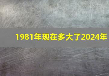 1981年现在多大了2024年