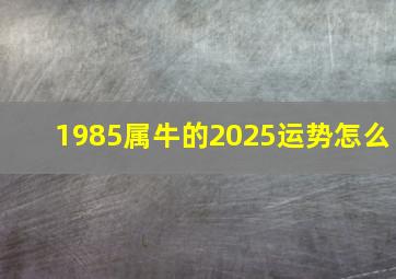 1985属牛的2025运势怎么