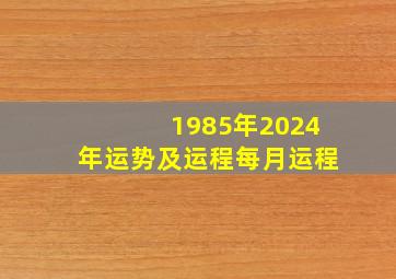 1985年2024年运势及运程每月运程