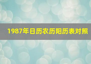 1987年日历农历阳历表对照