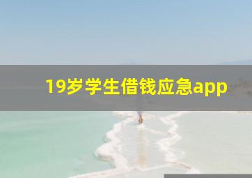 19岁学生借钱应急app