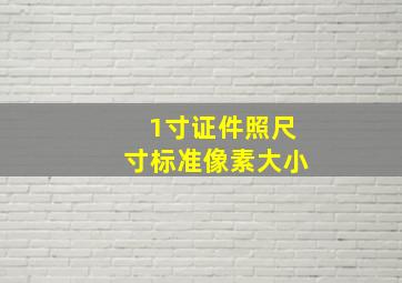 1寸证件照尺寸标准像素大小