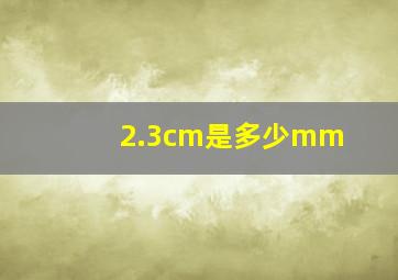 2.3cm是多少mm