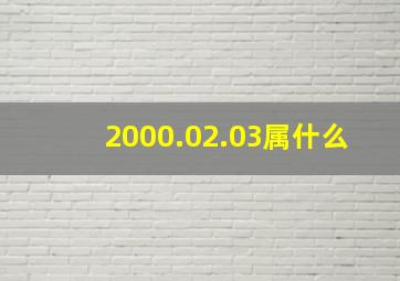 2000.02.03属什么