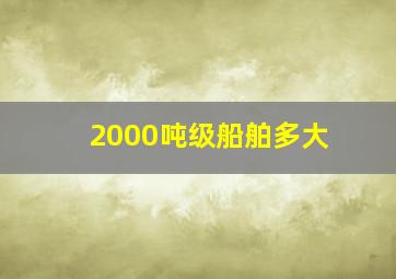 2000吨级船舶多大