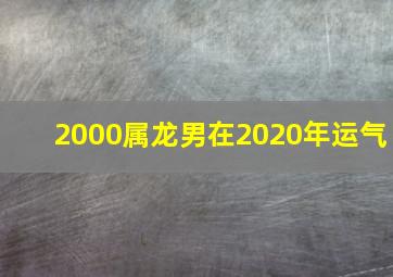 2000属龙男在2020年运气