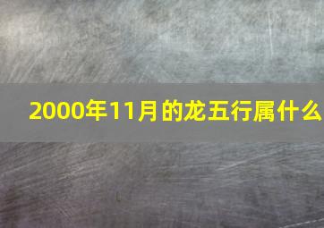 2000年11月的龙五行属什么