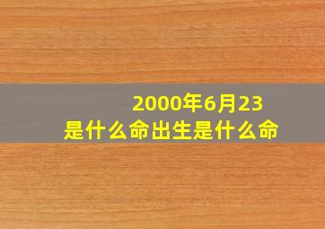 2000年6月23是什么命出生是什么命