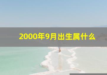 2000年9月出生属什么