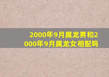 2000年9月属龙男和2000年9月属龙女相配吗