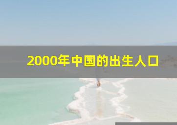 2000年中国的出生人口