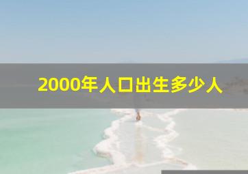 2000年人口出生多少人