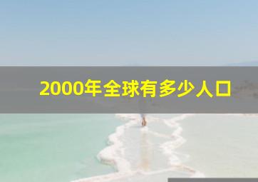 2000年全球有多少人口