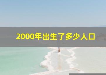 2000年出生了多少人口