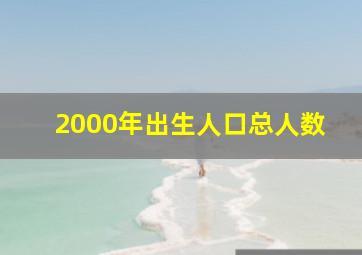 2000年出生人口总人数