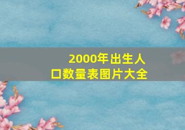 2000年出生人口数量表图片大全