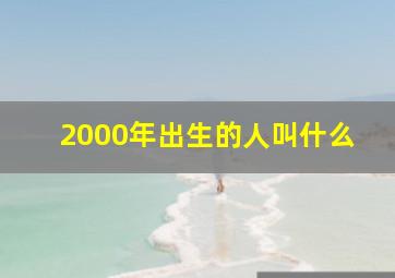 2000年出生的人叫什么