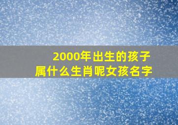 2000年出生的孩子属什么生肖呢女孩名字