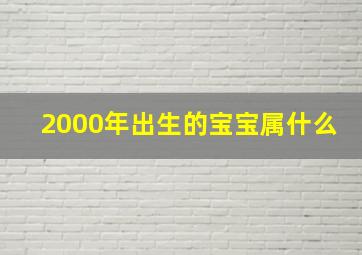 2000年出生的宝宝属什么