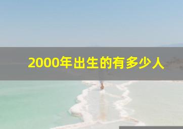 2000年出生的有多少人