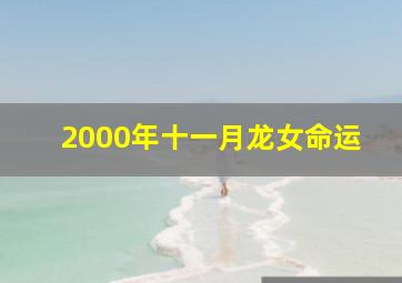 2000年十一月龙女命运