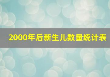 2000年后新生儿数量统计表