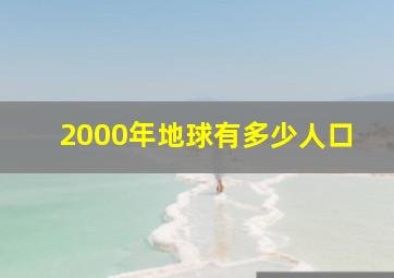 2000年地球有多少人口