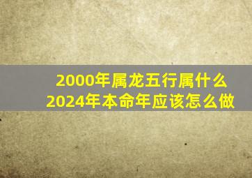 2000年属龙五行属什么2024年本命年应该怎么做