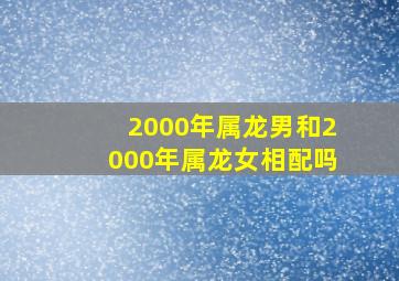 2000年属龙男和2000年属龙女相配吗