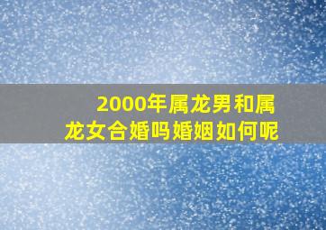 2000年属龙男和属龙女合婚吗婚姻如何呢